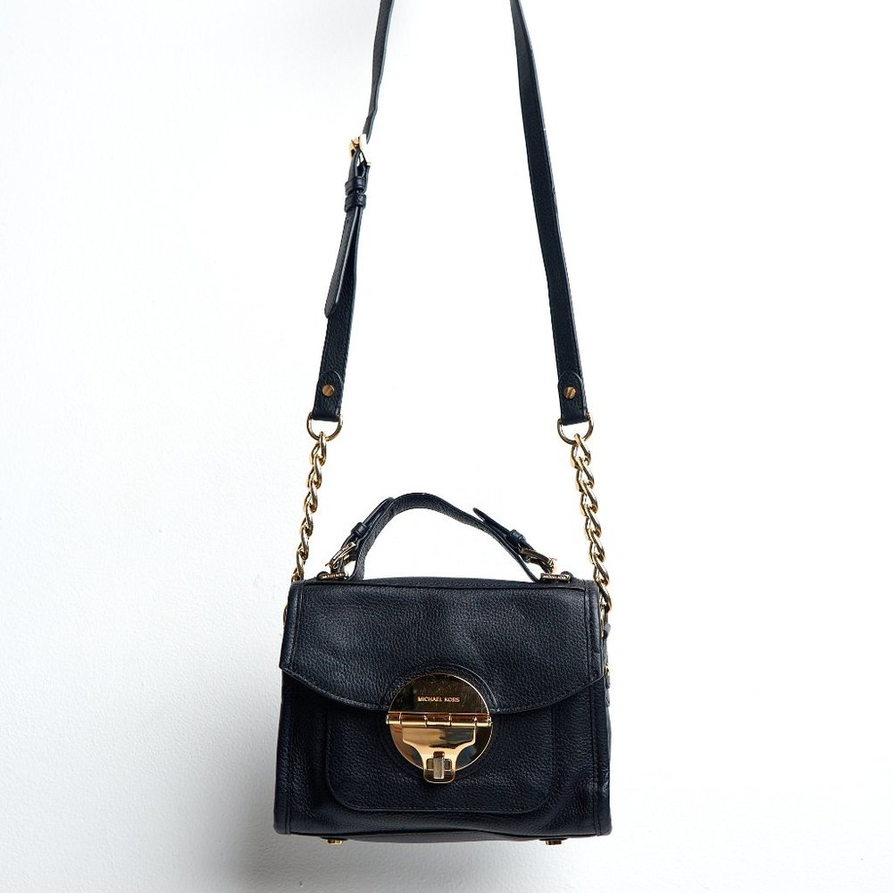 Michael Kors Leather Top Handle Satchel with Crossbody Strap